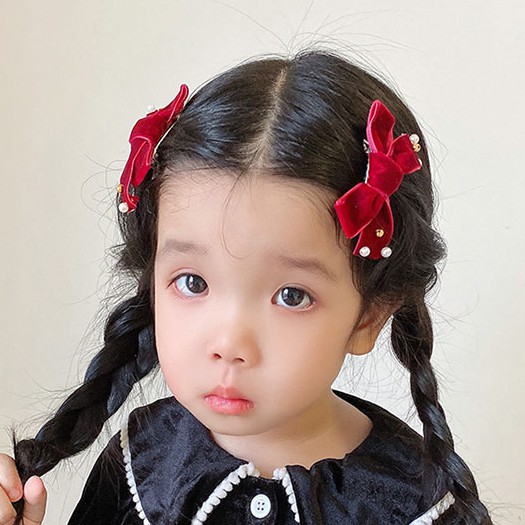 Dây Buộc Tóc Nơ Nhung Phong Cách Hàn Quốc Cho Bé Gái