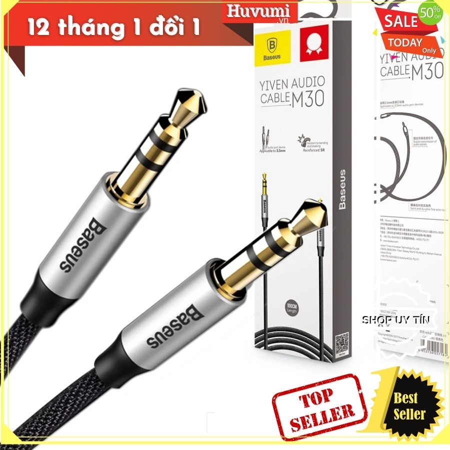 [Chính Hãng - Sẵn] Dây cáp âm thanh chất lượng cao AUX Audio 3.5 Baseus M30_LV141-New 100%