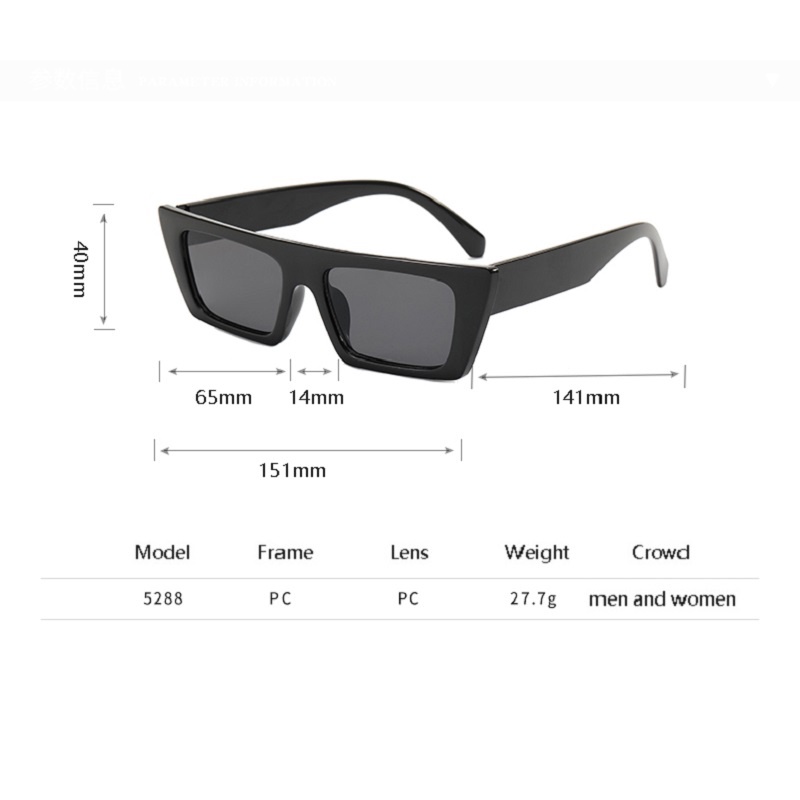 Kính mát vuông chống tia UV400 cho nam nữ