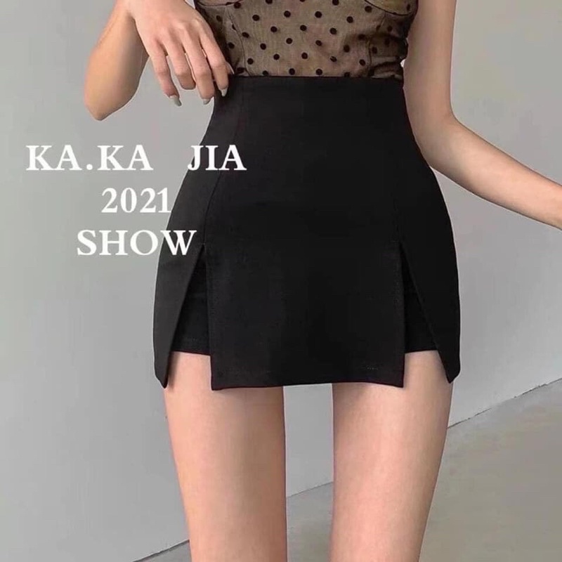 [Bigsize thiết kế] Quần váy A xẻ tà hai bên Bigsize 55-90kg chất tuyết mưa L1 lưng kéo sang xịn (hình thật)