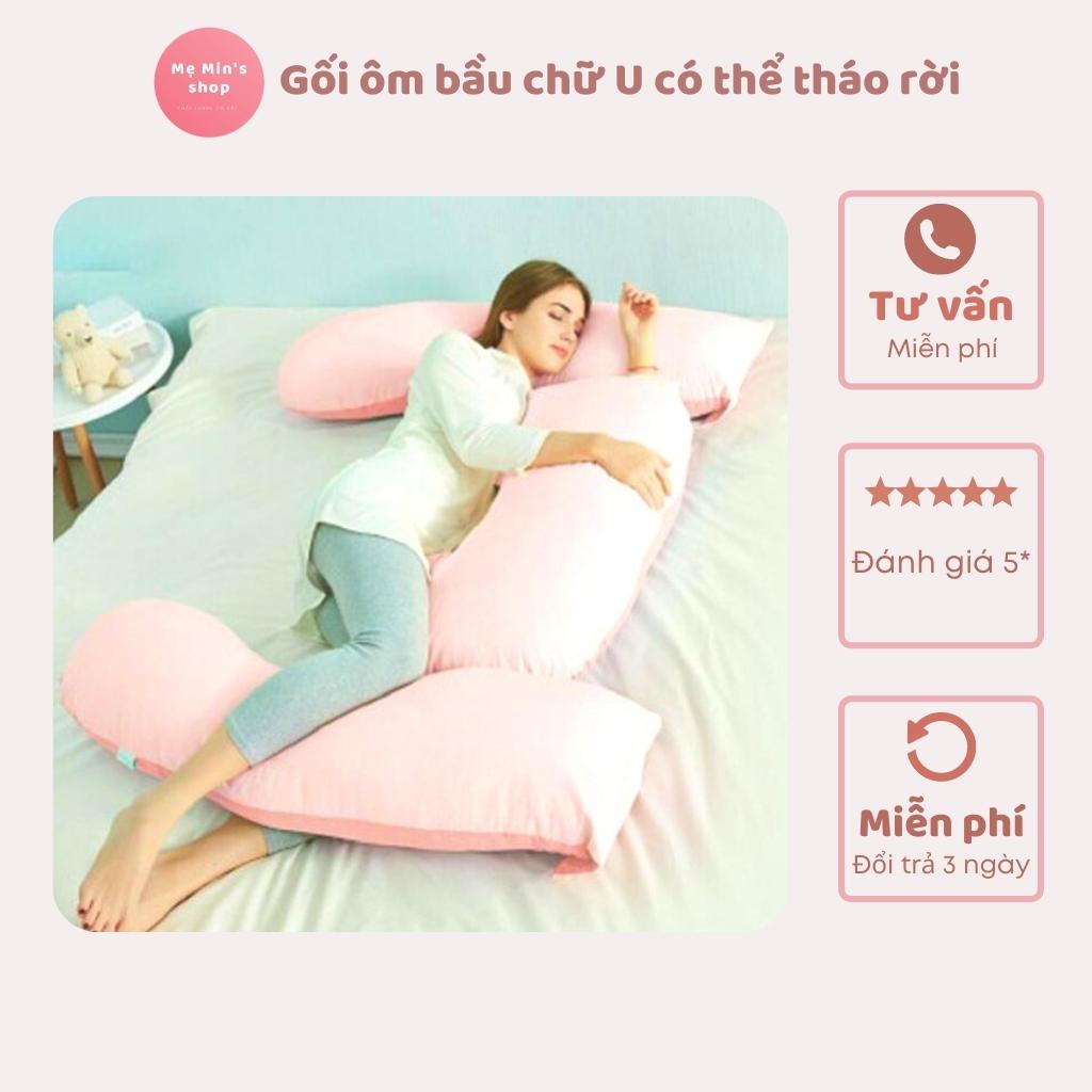 Gối ôm bầu chữ U cao cấp - hút chân không - có thể tháo rời - - Mẹ Min Shop