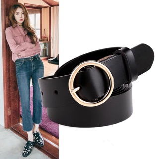 Dây lưng nữ da bò mặt tròn thời trang trẻ trung