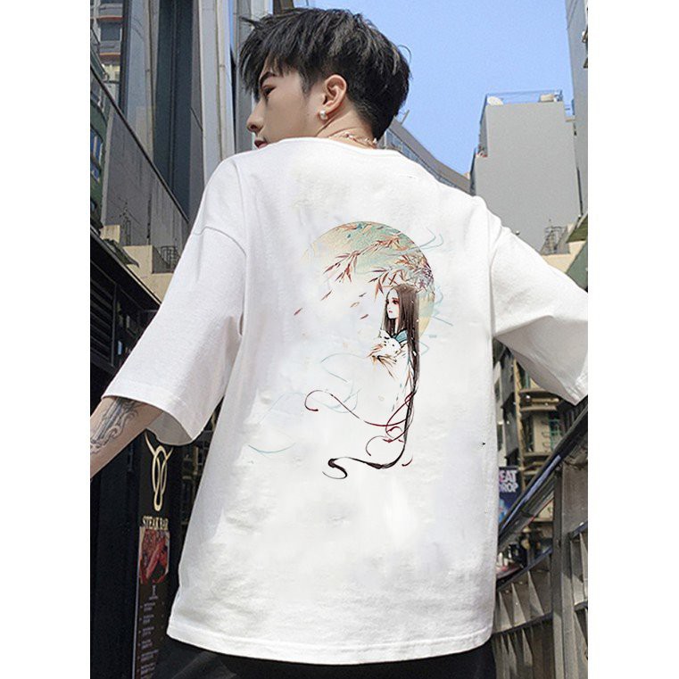 Áo thun unisex form rộng Nhật Bản đẹp độc lạ phong cách cá tính vải dày mịn 2019T2307