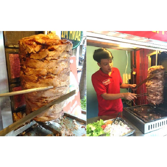Dao thái thịt nướng bánh mỳ Doner kebab giá rẻ