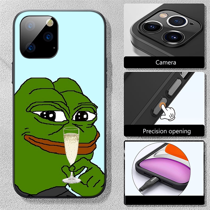 Ốp điện thoại silicon mềm in hình ếch pepe thích hợp cho iPhone 5 5S 6 6S 7 8 11 Pro Max Plus SE XR DX94