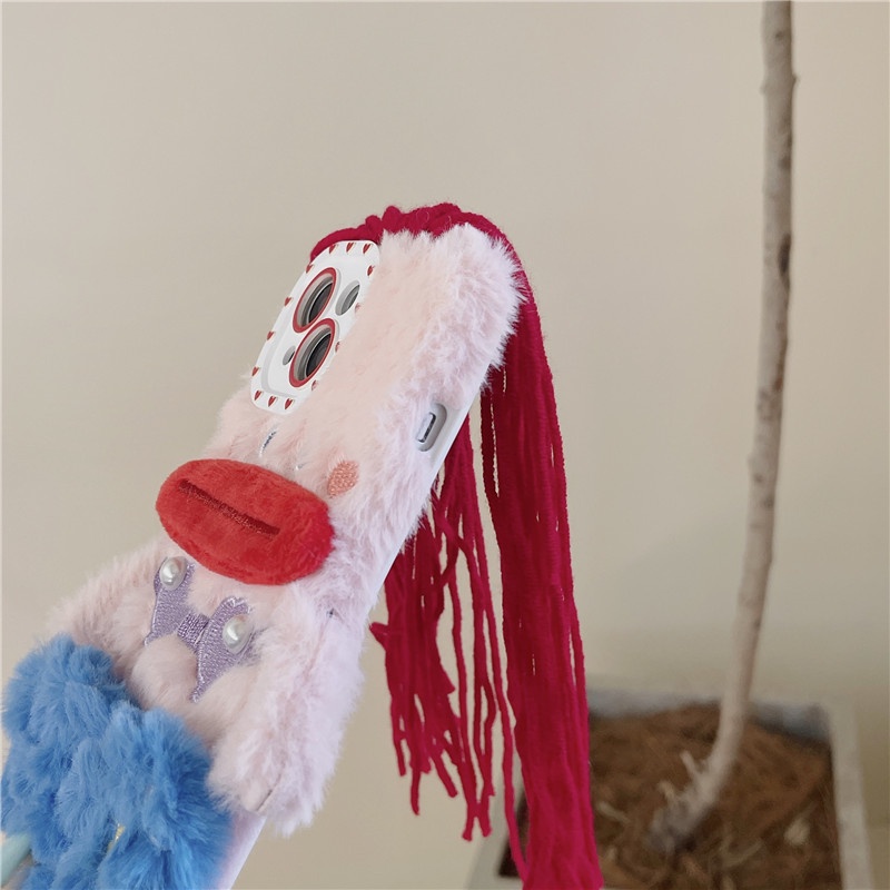 Ốp Điện Thoại Kiểu Đuôi Cá Vải Lông Xù Đáng Yêu Cho iPhone 14 13 12 11 Pro Max 14pro X XR XSMAX