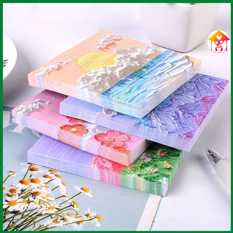 Tệp 80 Tờ Giấy Ghi Chú Post-it Họa Tiết Tranh Sơn Dầu Siêu Đẹp-Giấy Ghi Chú Post-it Độc Đáo