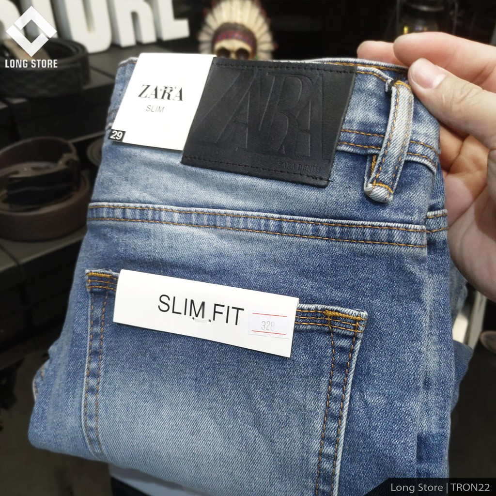 Quần jean nam xanh nhạt cao cấp chất bò co giãn ống đứng dáng ôm skinny đẹp chuẩn Hàn Quốc có big size Tron22 | BigBuy360 - bigbuy360.vn