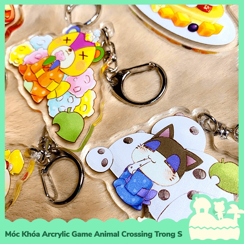 [Sẵn VN] Móc Khóa Keychain Acrylic Trong Suốt 2 Mặt Game Animal Crossing Nintendo Switch Big Cake &amp; Tea