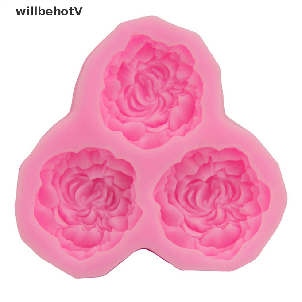 Khuôn Silicone Tạo Hình Hoa Mẫu Đơn Trang Trí Bánh Kem