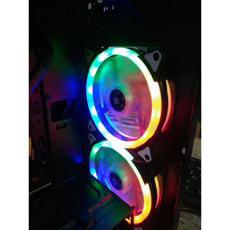 Quạt Làm Mát 12cm Rgb Vòng Đôi