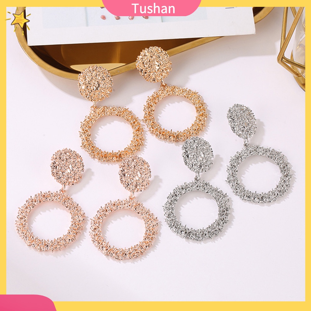 Khuyên Tai Dáng Dài Hình Tròn Rỗng Thời Trang Cho Nữ