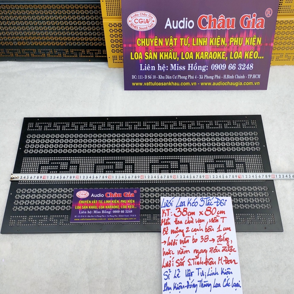 Lưới loa kéo 3 tấc đôi 38cm x80cm 1 tấm Audio châu gia