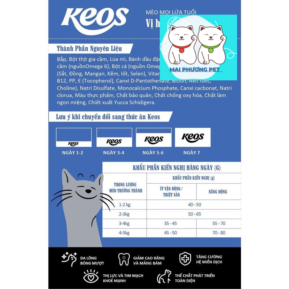 ￼Thức Ăn Cho Mèo Mọi Lứa Tuổi Keos Gói 350g