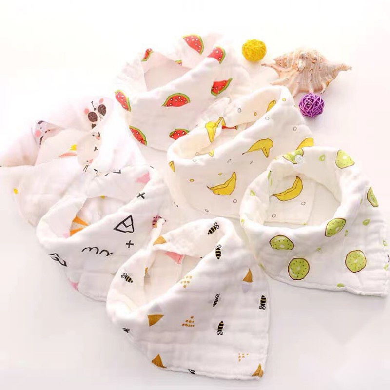 Khăn yếm tam giác cho bé yếm xô hoa hàng Việt Nam xuất Nhật loại đẹp mềm mịn cao cấp có cúc bấm Homedy kids