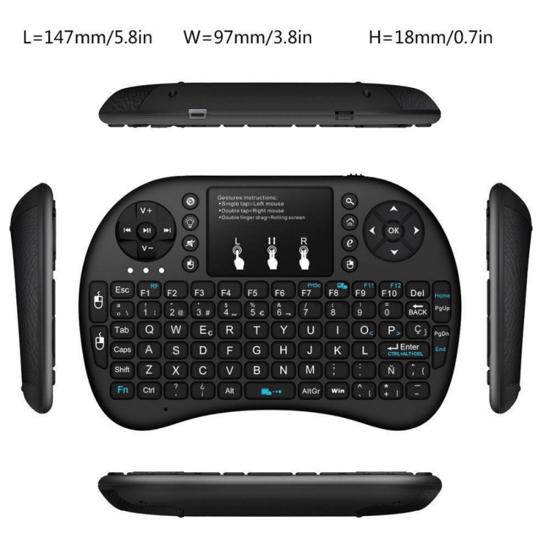 Bàn phím điều khiển từ xa không dây 2.4ghz mini i8 cho Tv box với touchpad tiện dụng