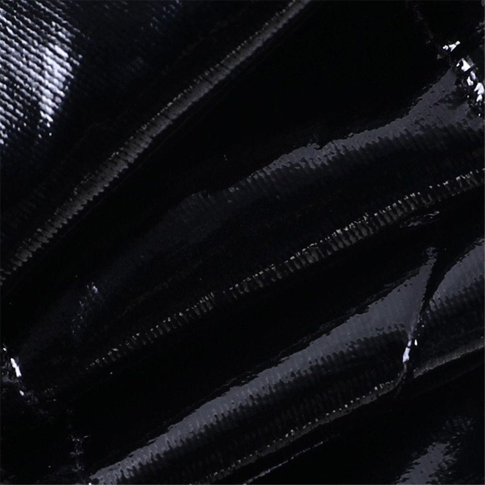 MAX=&gt; Sleeveless Streetwear Aesthetic Women Gothic Halter Crop Top Punk Sexy Summer PU Black Hollow Out Camisole