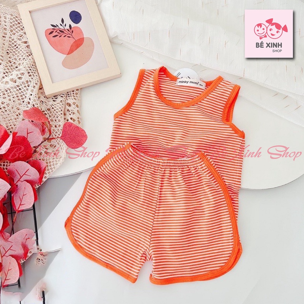 Quần áo đồ bộ ba 3 lỗ bé trai bé gái Minky Mom [Sale Sốc] Đồ bộ trẻ em ba lỗ minky mom cho bé trai thun lạnh 3LỖ SỌC NHỎ