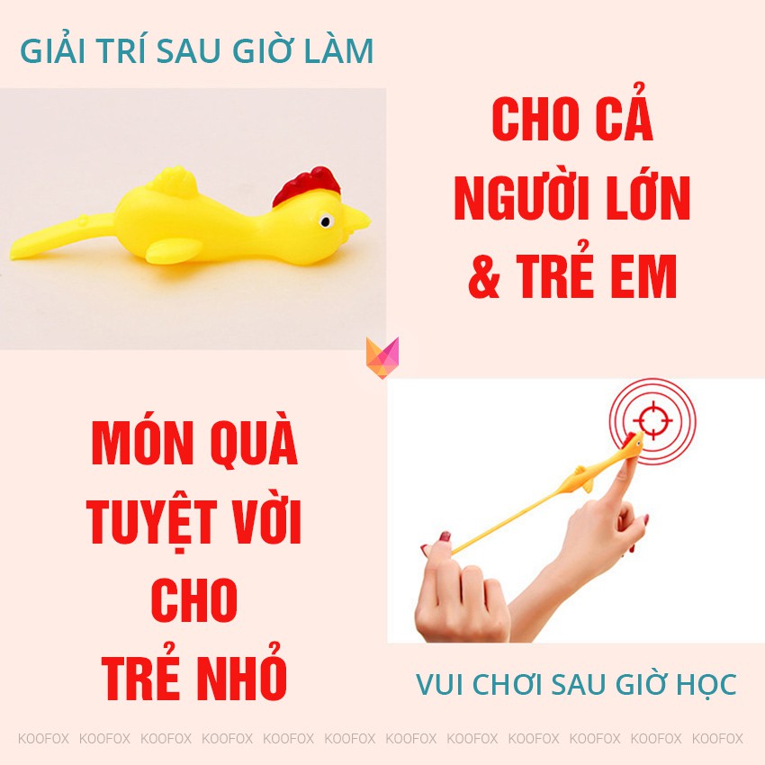 Gà Cao Su Mềm Vui Nhộn Cho Người Lớn Và Trẻ Em - Gà Bắn Dính Tường Chất Liệu An Toàn - KOOFOX