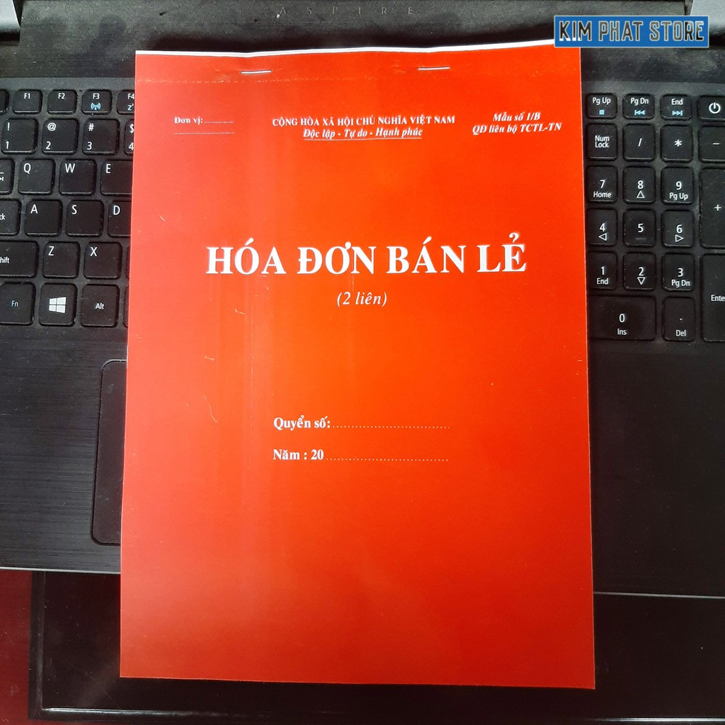 Hóa đơn bán lẻ 2 liên loại dày 60 tờ có rãnh xẻ A4/A5