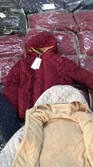 Áo phao lót lông cừu trám hàng quảng châu cao cấp