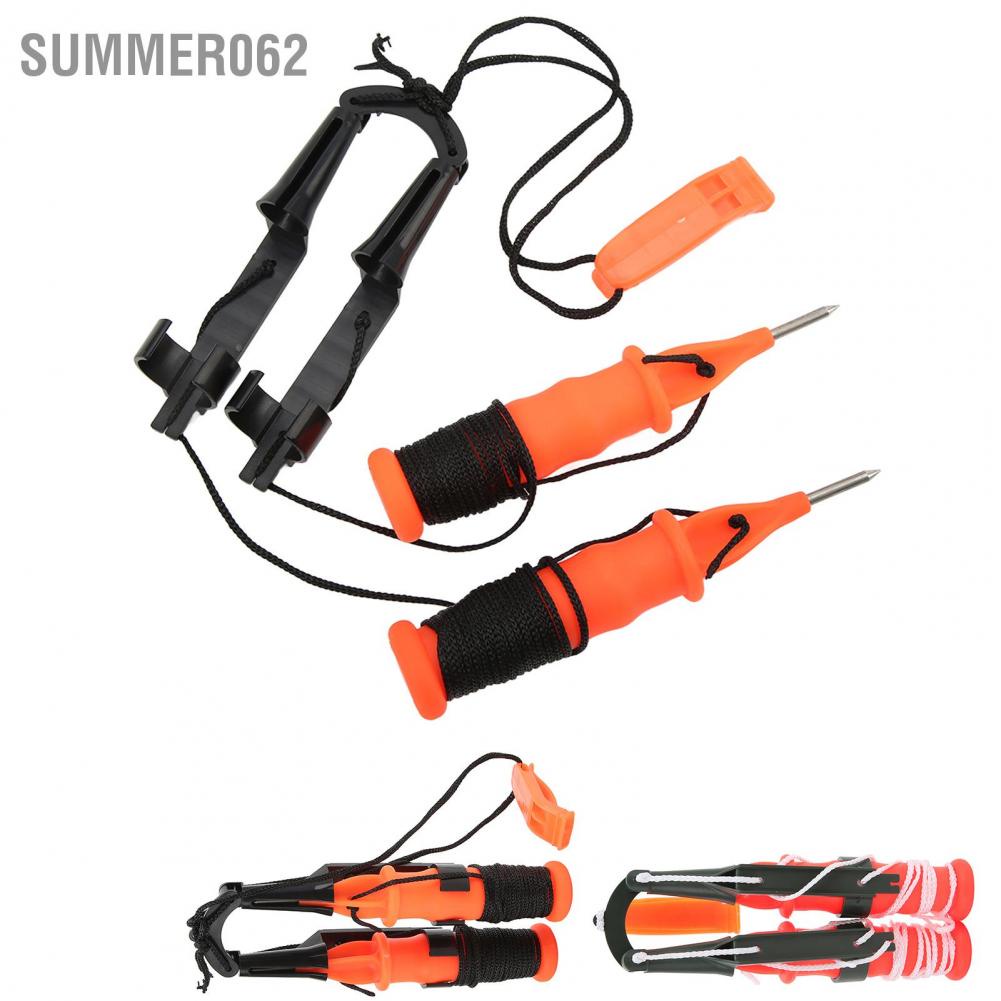 Summer062 2Pcs Winter Ice Picks Fishing Safety with Emergency Whistle Tackle Tool