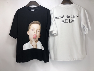 ADLV Áo Thun Cotton Tay Ngắn Dáng Rộng In Hình Kẹo Mút Dễ Thương Cho Cặp Đôi