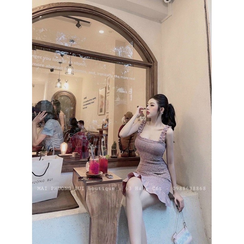 VÁY BODY CHẠY CHỈ CHUN 2 DÂY PHA BÈO | BigBuy360 - bigbuy360.vn