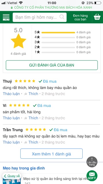 Nước tẩy màu axo hương hoa 400ml