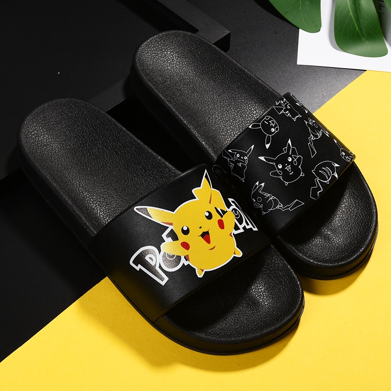 Vui nhộn học tập☻Dép đi trong nhà in hình Pikachu dễ thương kiểu Nhật Bản cho các cặp đôi