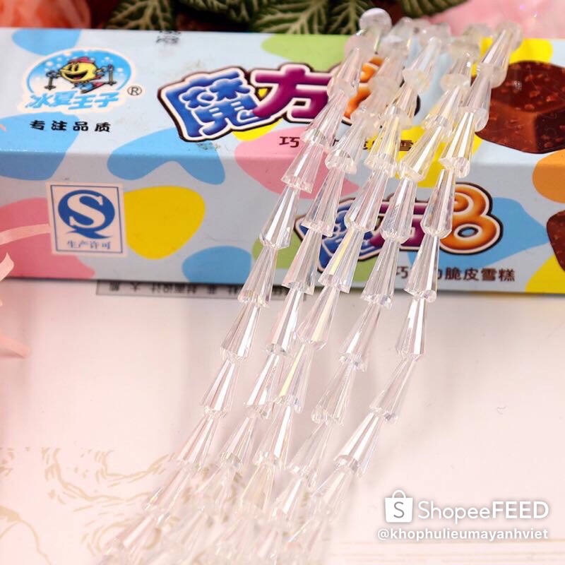 pha lê chuông cao cấp chất liệu đá thuỷ tinh dùng đính kết, làm đồ handmade (50 viên)