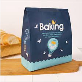 10 cái Túi bánh mì hoa cúc ngang màu xanh