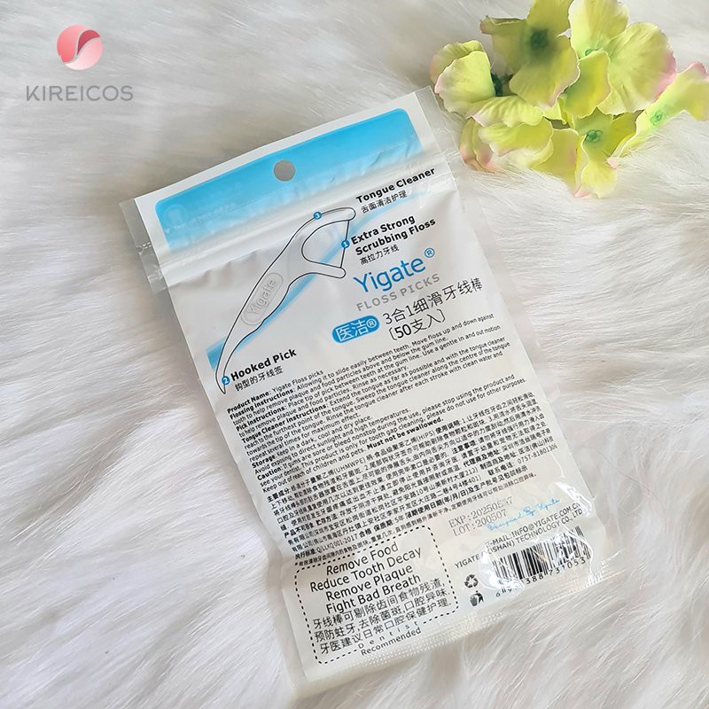 Hộp 50 Tăm Chỉ Nha Khoa 3 in 1 Vệ Sinh Răng Miệng Hiệu YiGate