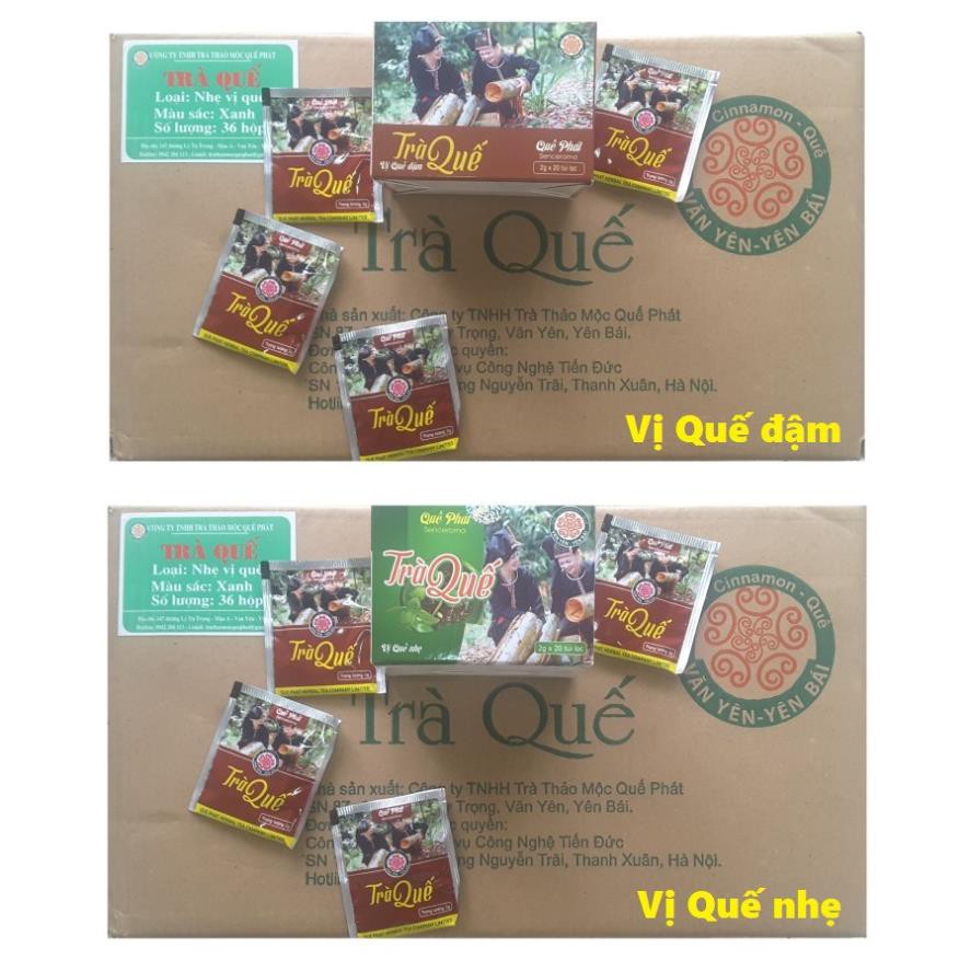 Thùng 36 Hộp Trà quế Quế Phát 40g (20 túi lọc 2g) - Tùy chọn vị Quế đậm, vị Quế nhé - Vườn Đặc Sản
