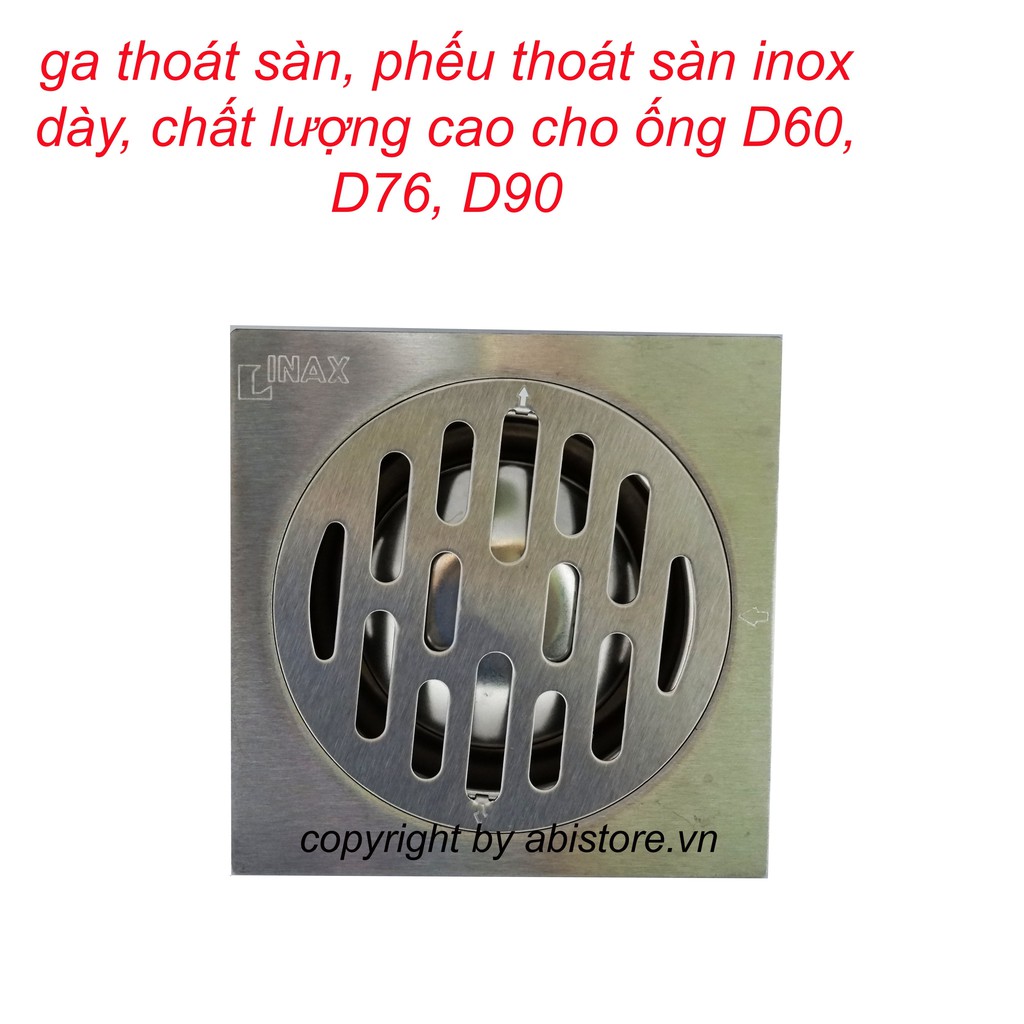 GA THOÁT SÀN INOX HÀNG DÀY ĐẸP PHI 60, 76, 90