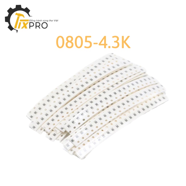 Điện trở dán 0805-4.3K 1% 2.0x1.2mm (Túi 100c)