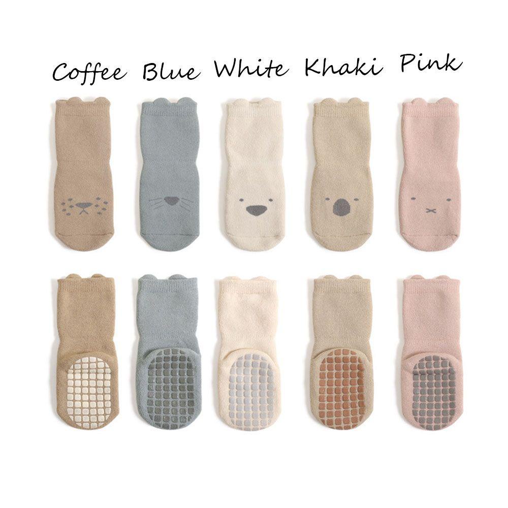 CLEVER Vớ Cotton Chống Trượt Thoáng Khí Giữ Ấm Họa Tiết Hoạt Hình Thời Trang Thu Đông Cho Trẻ Em
