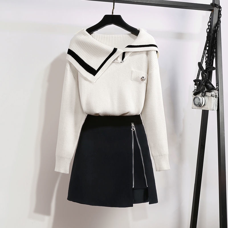 Set áo len phối chân váy thời trang thu đông sành điệu cho nữ 2021 #31