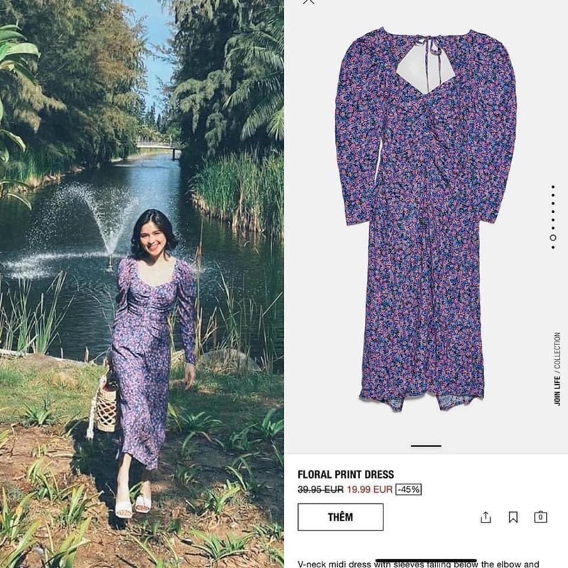 VÁY MIDI TÍM HOA NHÍ VAI BỒNG DÁNG DÀI ZR TUỒN XỊN THAY TAG.VÁY XẺ SAU SANG CHẢNH