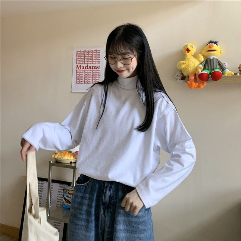 Áo Nỉ SWEATER Cổ Cao Trắng chơn | BigBuy360 - bigbuy360.vn