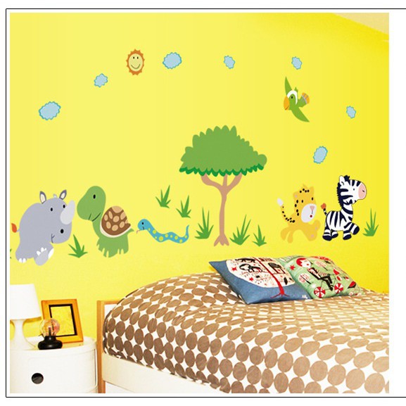 Decal dán tường Vườn thú nhỏ 2 - MSP DB038