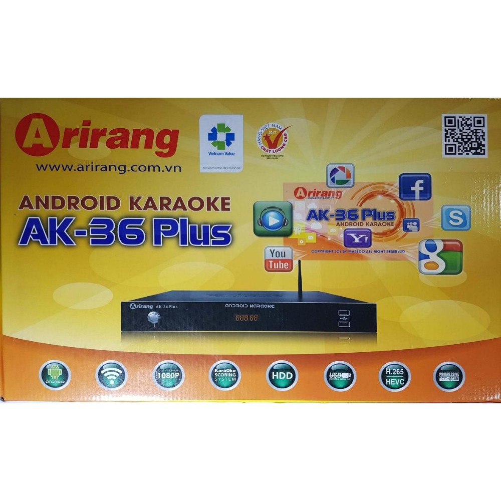 Đầu karaoke Arirang AK-36 Plus (Đen)