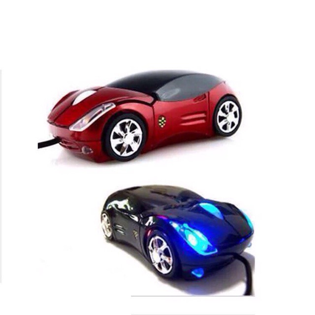 chuột vi tính hình ôtô có đèn led (đỏ phối đen)