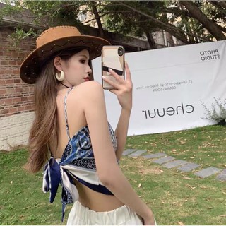 áo yếm lụa đi biển hở lưng
