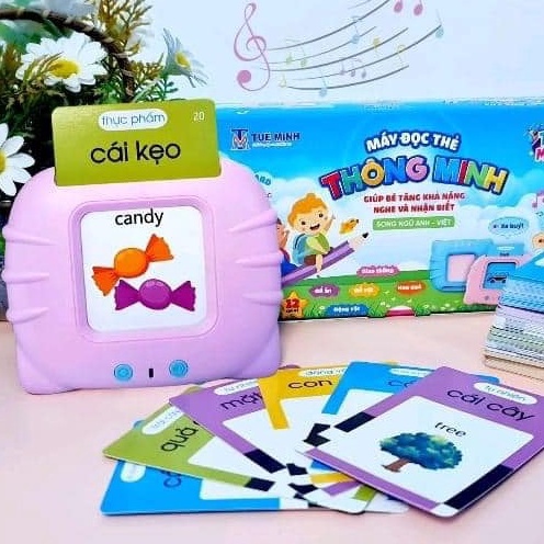 MÁY ĐỌC THẺ FLASHCARD SONG NGỮ VIỆT ANH 224 TỪ VỰNG KÈM DÂY SẠC PIN