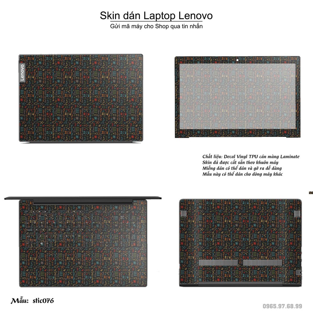 Skin dán Laptop Lenovo in hình Hoa văn sticker nhiều mẫu 13 (inbox mã máy cho Shop)