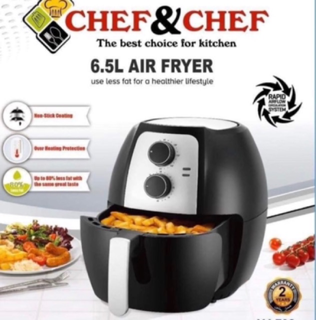 NỒI CHIÊN KHÔNG DẦU HÃNG CHEF&amp; CHEF DUNG TÍCH 6,5 LÍT . HÀNG SIÊU SỊN