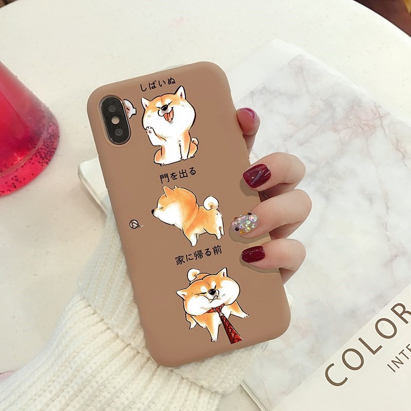 Ốp lưng iphone Shiba bướng bỉnh TPU trơn dẻo mềm 6/6plus/6s/6splus/7/7plus/8/8plus/x/xs/11/12/pro/max/plus/promax