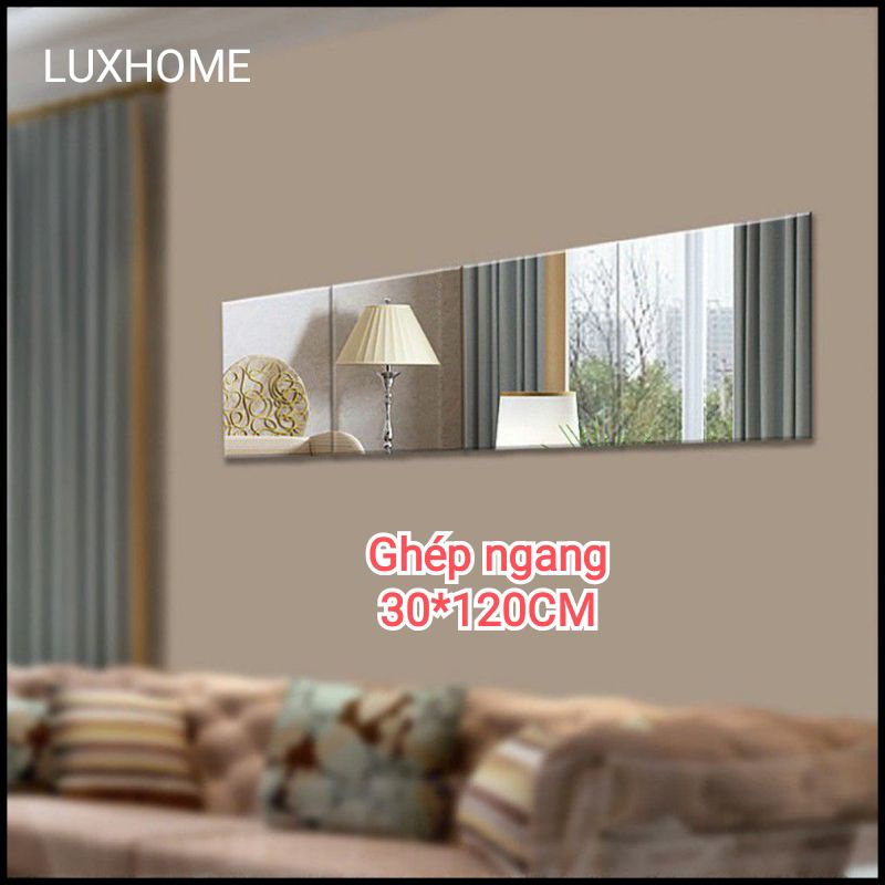 Gương Toàn Thân Ghép Dán Tường 120 x 30 cm LUXHOME, Dán Cánh Tủ, Cửa, Tường Tiện Lợi An Toàn