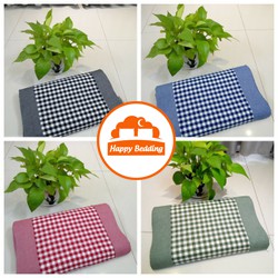 Gối Cao Su Non Kẻ  - Gối Chống Đau Vai Gáy - Gối Cao Su Tự Nhiên Mềm Mại Cho Giấc Ngủ Ngon Chăn ga gối đệm Happy